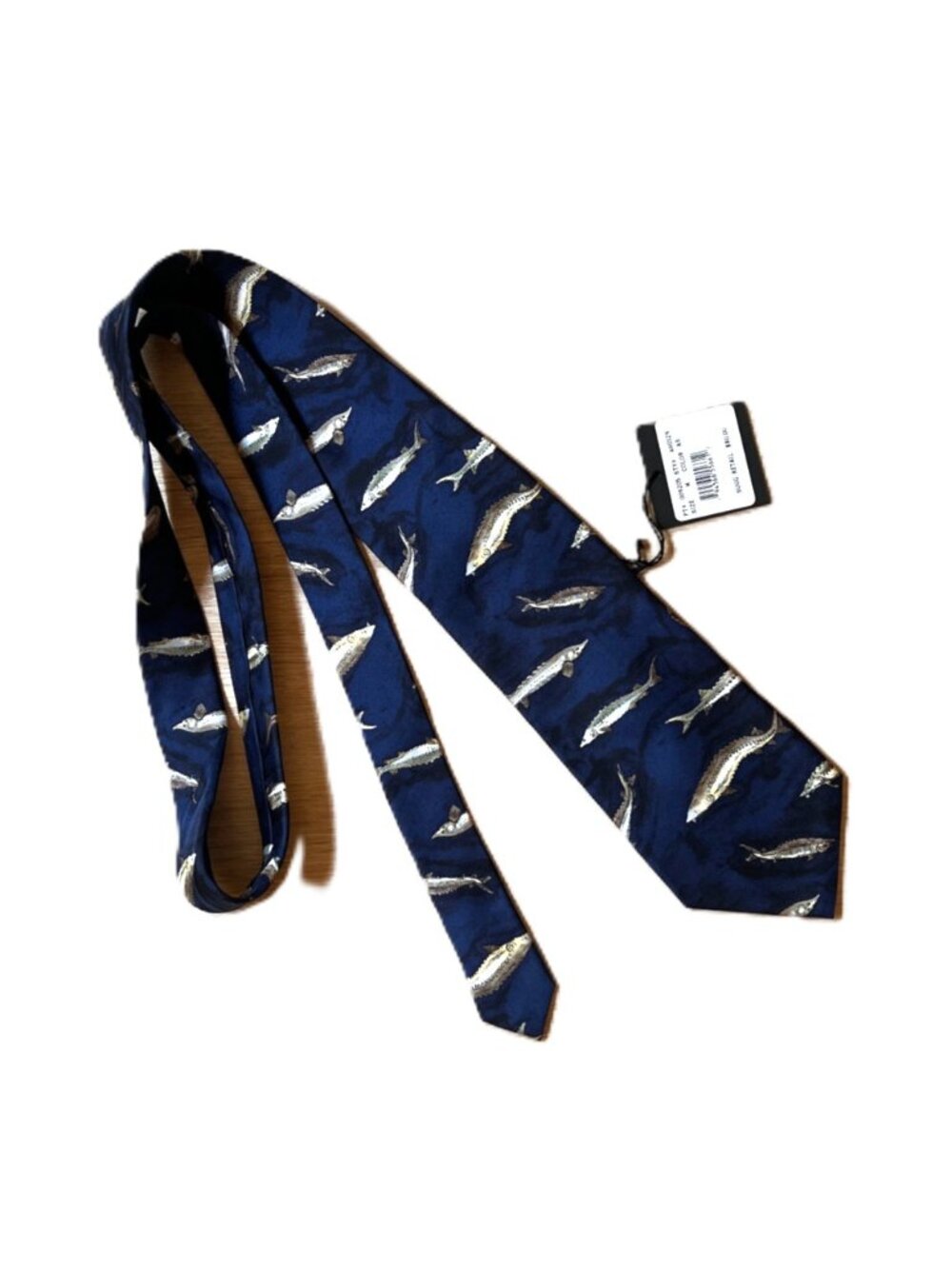 FATHERS DAY GIFT NWT Nicole Miller Silk Hand Sewn Tie Fish Fisherman $80 Sport